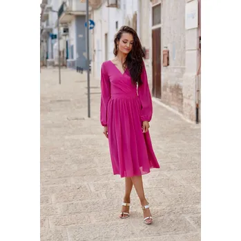 Dámské šaty Dámské šaty SUK0372 Tmavě fialová - Roco Fashion tmavě fialová 42