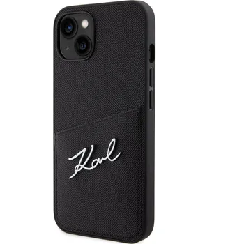 Pouzdro na mobilní telefon Karl Lagerfeld Saffiano pouzdro s peněženkou pro iPhone 14 černý