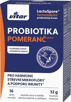 Vitar Probiotika + vláknina + vitamin C a D3 pomeranč 16x 2 g