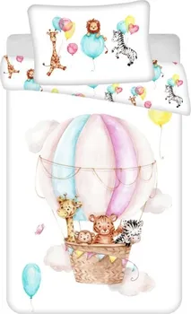 Ložní povlečení Jerry Fabrics Zvířátka Flying Balloon Baby 100 x 135, 40 x 60 cm zipový uzávěr
