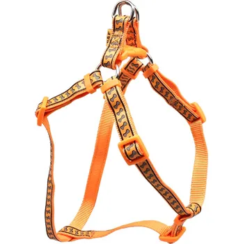 Postroj pro psa BAFPET Popruhové kšíry REFLEXNÍ KOSTIČKY Barva: Oranžová, Rozměr: 25mm x OH 58-90cm 18416K