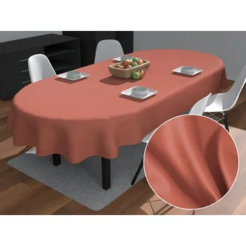 ubrus Oválný bavlněný saténový ubrus ST-011 Cihlový 120x200 cm