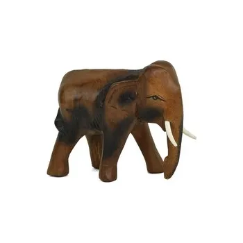 Dřevěná soška Slon dlouhověkosti 12 cm