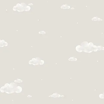 Tapeta ICH Wallcoverings Papírová tapeta na zeď šedá, mráčky, obloha, hvězdičky 458-4, Pippo, ICH Wallcoverings, velikost 0,53 x 10,05 m