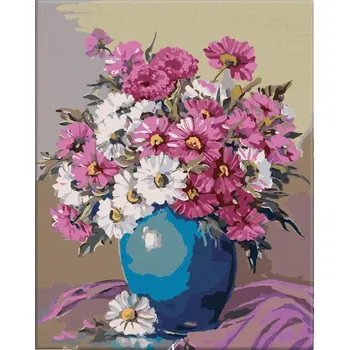 Malování podle čísel - Kytky kam se podíváš - 40x50 cm, bez dřevěného rámu - CZ výroba