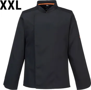 Gastro oděv G.Gastro MeshAir Pro Breathable Long Sleeve Chef Jacket – Black - Slim Fit - Size XXL