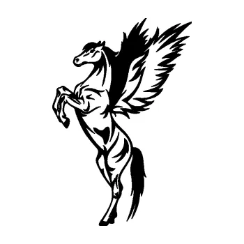 Samolepící dekorace SAMOLEPKA Pegas okřídlený kůň 004 levá na zadních (01 - černá) NA AUTO, NÁLEPKA, FÓLIE, POLEP, TUNING, VLASTNÍ TEXT, TISK, AUTOSAMOLEPKY.cz, POLEPY, OBRÁZEK, LOGO, SAMOLEPKY