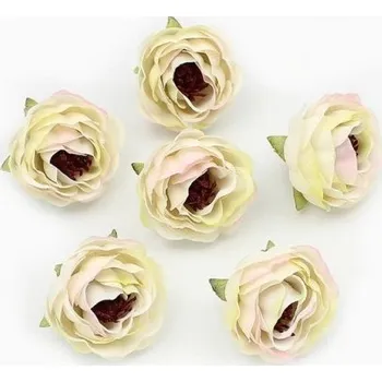 umělá květina Květ kamélie, textilní dekorace, květina krémová