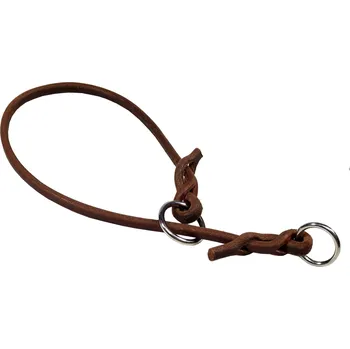 Obojek pro psa BAFPET Obojek stahovací z kulaté kůže Barva: Hnědá, Rozměr: 6mm x 45cm 50102