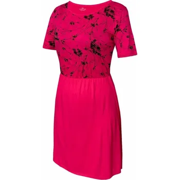 Dámské šaty Dámské šaty, krátký rukáv NOMARA 802 syt.růžová/tisk XXL