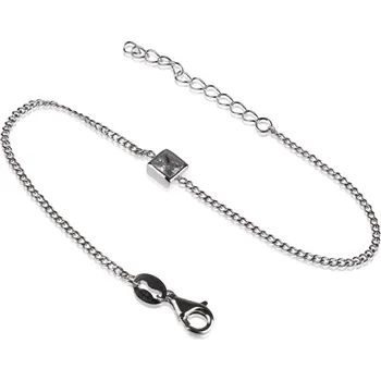 Náramek Stříbrný náramek s čtvercovým zirkonem - Meucci SB206