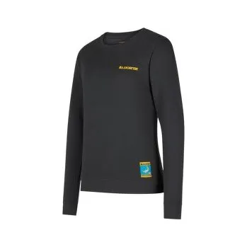 Dámské tričko La Sportiva Climbing on the Moon Sweatshirt Women Carbon/Giallo černá L