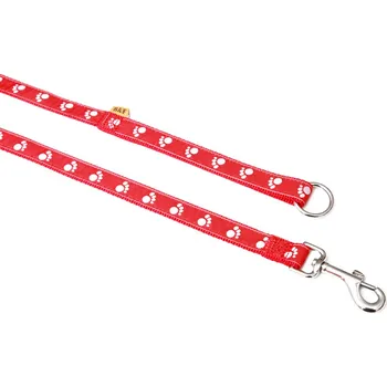 Vodítko pro psa BAFPET Vodítka popruhová TLAPKY Barva: Červená, Rozměr: 25mm x 150cm 18204T