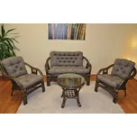 Ratanová sedací souprava Rio De Janeiro 3+1 hnědá Šedý melír