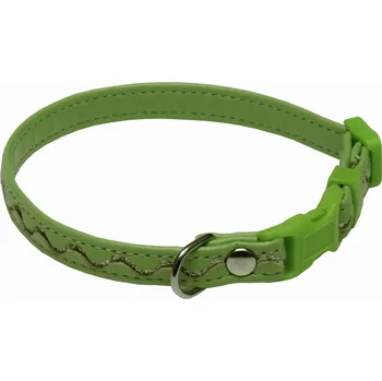 Obojek pro psa BAFPET Obojky zdobené STŘÍBRNOU VLNKOU Barva: Zelená, Rozměr: 12mm x 20-35cm 03124V