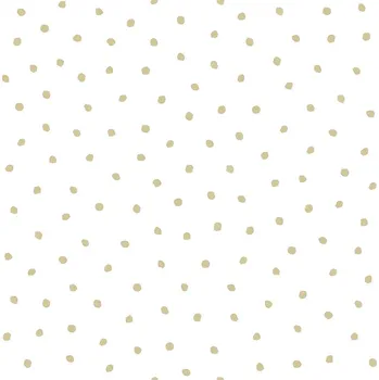 Tapeta Origin Vliesová tapeta bílá se zlatými puntíky 347673, Precious, Origin, velikost 0,53 x 10,05 m