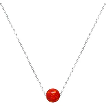 Náhrdelník NUBIS® Ocelový náhrdelník s opálem - kulička 6 mm - NBP61-OP45