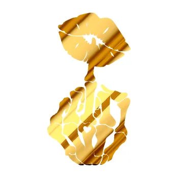 Samolepicí dekorace na vozidlo F*ck off polib mi pravá kostra a rty (81 - chrom fólie zlatá zrcadlová) SAMOLEPKA NA AUTO, NÁLEPKA, FÓLIE, POLEP, TUNING, VLASTNÍ TEXT, TISK, AUTOSAMOLEPKY.cz, POLEPY, OBRÁZEK, LOGO, 3D STICKERS