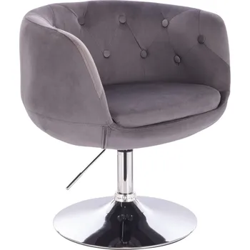 LuxuryForm DESIGN Křeslo MONTANA VELUR na stříbrném talíři - šedé