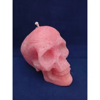 Svíčka Svíčka figurální - Lebka střední růžová