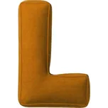 Yellow Tipi Cihlově oranžový sametový polštář písmeno L 40 cm