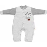 Baby Nellys Bavlněný overálek bez šlapek Monkey - sv. šedý melírek 86 (12-18m)
