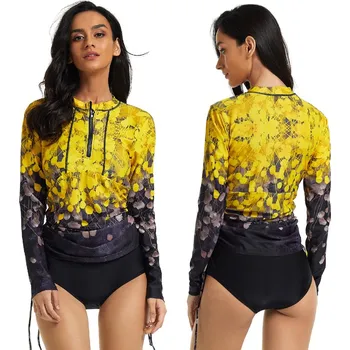 Dámské plavky Dámské plavky dvojdílné tankiny/šaty 2 v 1 Barva: žlutá (727013yellow), Velikost: M