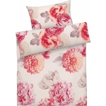 Povlečení KSTL 2-dílné ložní povlečení Renforcé Květiny červená 140x200 70x90