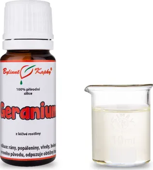 Bylinné kapky s.r.o. Esenciální olej geranium 100% přírodní silice 10 ml