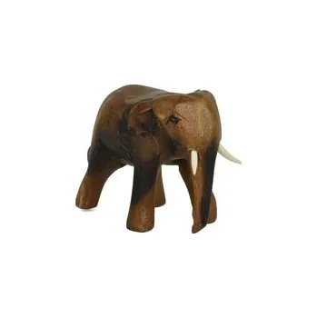 Dřevěná soška Slon dlouhověkosti 8 cm