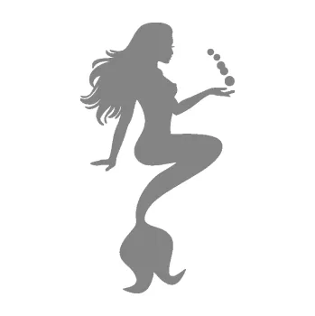 Samolepící dekorace SAMOLEPKA Mořská panna 005 pravá s bublinkami (17 - šedá) NA AUTO, NÁLEPKA, FÓLIE, POLEP, TUNING, VLASTNÍ TEXT, TISK, AUTOSAMOLEPKY.cz, POLEPY, OBRÁZEK, LOGO, SAMOLEPKY