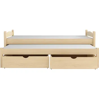 Postel WOOD 010 postel 90x190 cm s výsuvným lůžkem a úložným prostorem Barva postele: Olše