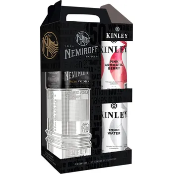 Vodka Nemiroff De Luxe 40% 0,7 l +Kinley Tonic 0,25 l +Kinley Tonic Pink Berry 0,25 l