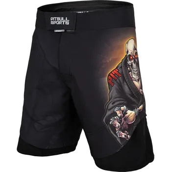 Pánské kraťasy PitBull West Coast - Pánské grappling shorts BJJ černé 2XL