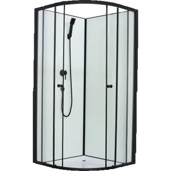 Savana Veduta Smart čtvrtkruhový sprchový box, black Rozměr koutu: 80x80cm