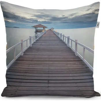 Polštář Sablio Polštář Dřevěné molo - 40x40 cm