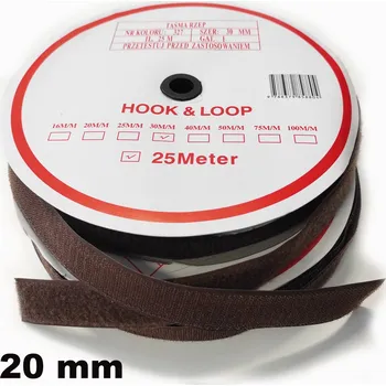 Zip Pásek na suchý zip Háček a Smyčka set hnědý 20 mm balení 25 m