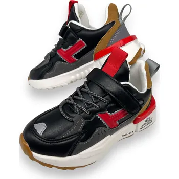 Chlapecké tenisky Camo Chlapecké červené tenisky na suchý zip 03 Barva: Černá, Velikost: 29