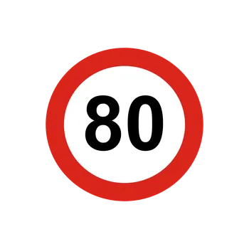 Rychlostní reflexní samolepka 80