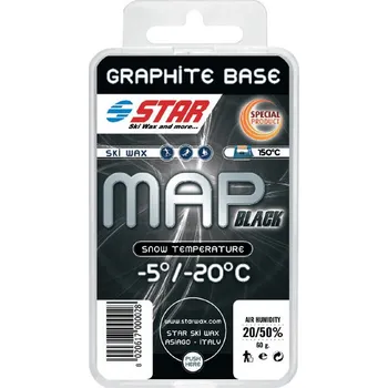 Lyžařský vosk STAR BLACK grafitový základový parafín, -5°C až -20°C, 60g