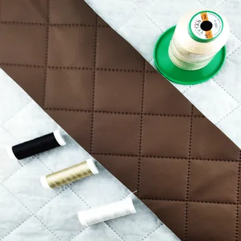 Ekokůže barva Hnědá prošívaná ultrazvukem, koženka metráž