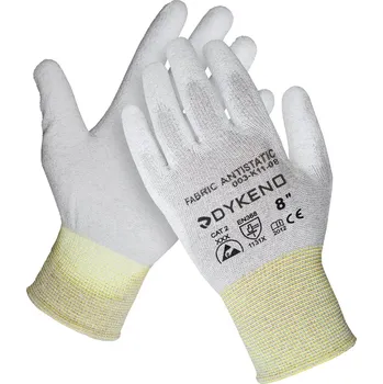 Pracovní oblečení DYKENO Fabric antistatic máčené antistatické rukavice 10 bílá 003-K11-10