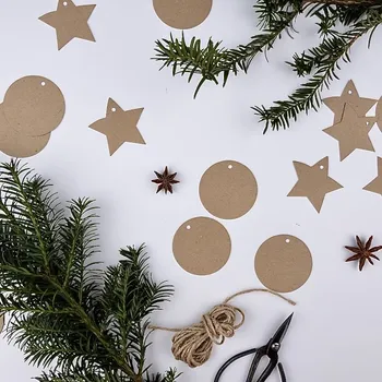 Vánoční dekorace Be Nice EKO vánoční papírové ozdoby bez motivů - hnědé