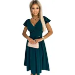 Numoco 425-1 MATILDE Šaty s výstřihem a krátkým rukávem - zelené S