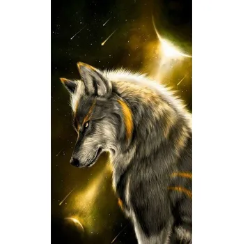 Diamantové malování Diamantové malování - Vlk a meteority - č. 577 40x60 cm