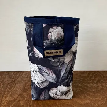 Odpadkový koš Odpadkový koš do auta - modré pivoňky Magsbags.cz