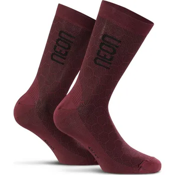 Pánské ponožky NEON Cyklistické ponožky klasické - NEON 3D - bordó 39-42