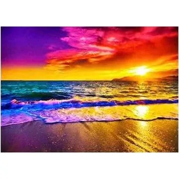 Diamantové malování Diamantové malování - Západ slunce nad pláží - č. 857 65x85 cm