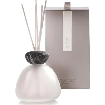 Vůně do bytu Aroma difuzér MILLEFIORI MILANO Marble Glass Frosted Black Lid (bez náplně)