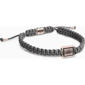 Náramek Korbička Šperky Náramek Summer 023 - Černé diamanty, látka šedá